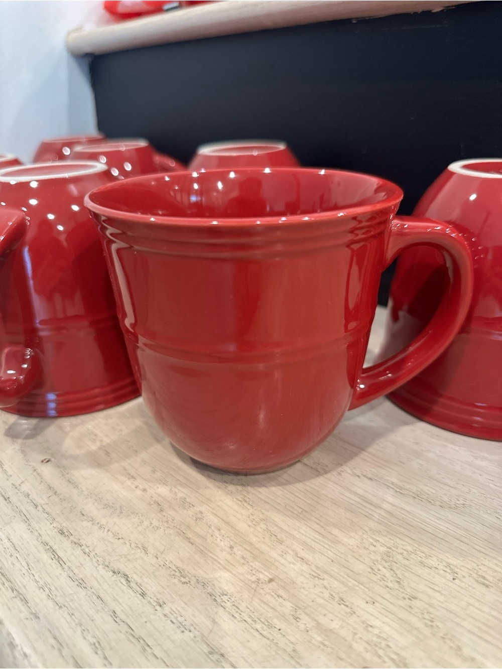 Set of 8 Mainstays Red Ceramic Coffee Mug with Glossy Finish